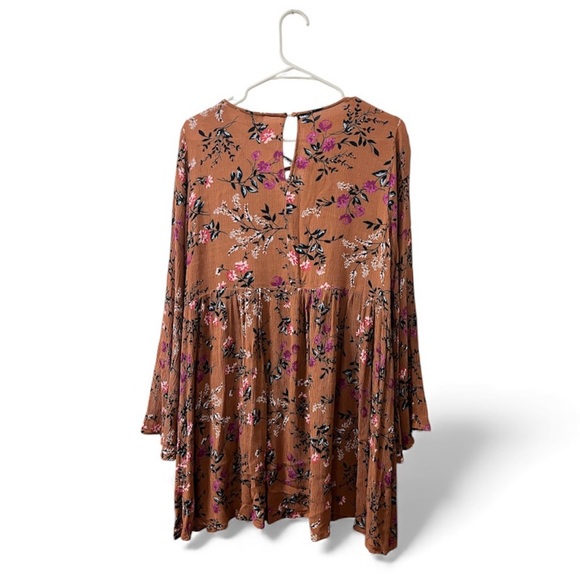 Umgee Floral Print Dress in Brown and Pink - Picture 2 of 6